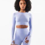 Clothing IE Alphalete Women Stratus LS Crop Mystic Blue 2L4400250