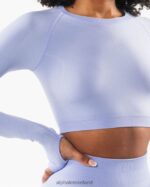Clothing IE Alphalete Women Stratus LS Crop Mystic Blue 2L4400250 - Image 5
