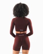 Clothing IE Alphalete Women Stratus LS Crop Sangria Red 2L4400252 - Image 4