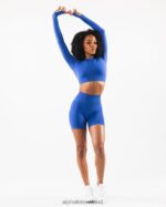 Clothing IE Alphalete Women Stratus LS Crop Sapphire Blue 2L4400251 - Image 2