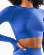 Clothing IE Alphalete Women Stratus LS Crop Sapphire Blue 2L4400251 - Image 5