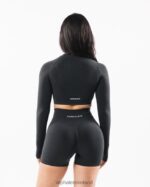 Clothing IE Alphalete Women Stratus LS Crop Shadow Grey 2L4400258 - Image 4