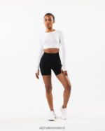 Clothing IE Alphalete Women Stratus LS Crop White 2L4400253 - Image 2