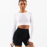 Clothing IE Alphalete Women Stratus LS Crop White 2L4400253