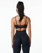 Clothing IE Alphalete Women Surface Limitless Bra Pebble Print Black 2L4400152 - Image 2