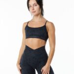 Clothing IE Alphalete Women Surface Limitless Bra Pebble Print Black 2L4400152