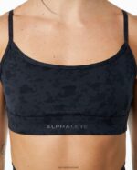 Clothing IE Alphalete Women Surface Limitless Bra Pebble Print Black 2L4400152 - Image 4