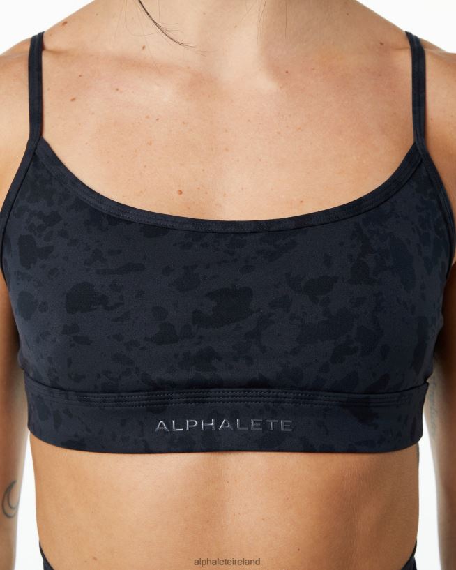 Clothing IE Alphalete Women Surface Limitless Bra Pebble Print Black 2L4400152 - Image 4