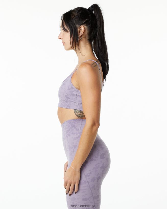 Clothing IE Alphalete Women Surface Limitless Bra Pebble Print Misty Lilac Purple 2L4400150 - Image 3