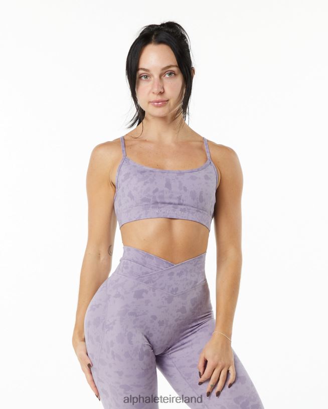 Clothing IE Alphalete Women Surface Limitless Bra Pebble Print Misty Lilac Purple 2L4400150 - Image 1