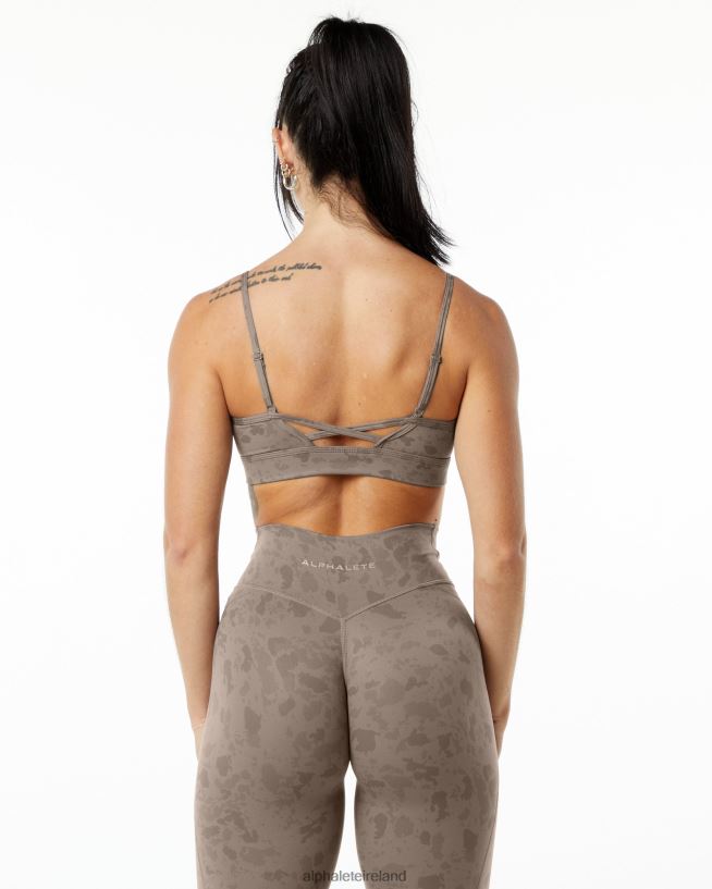 Clothing IE Alphalete Women Surface Limitless Bra Pebble Print Mocha Brown 2L4400149 - Image 2