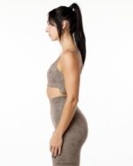 Clothing IE Alphalete Women Surface Limitless Bra Pebble Print Mocha Brown 2L4400149 - Image 3