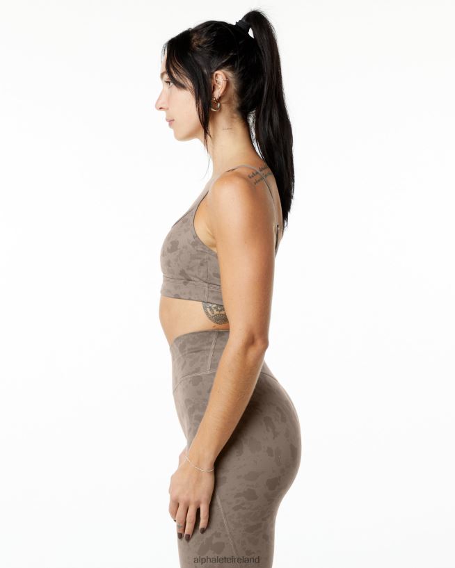 Clothing IE Alphalete Women Surface Limitless Bra Pebble Print Mocha Brown 2L4400149 - Image 3