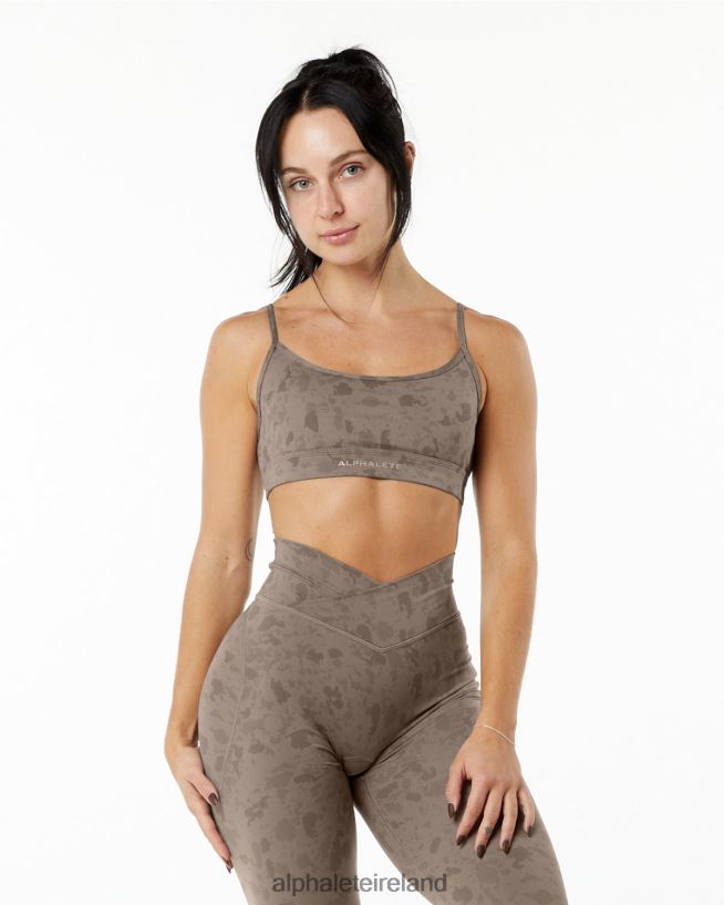 Clothing IE Alphalete Women Surface Limitless Bra Pebble Print Mocha Brown 2L4400149 - Image 1