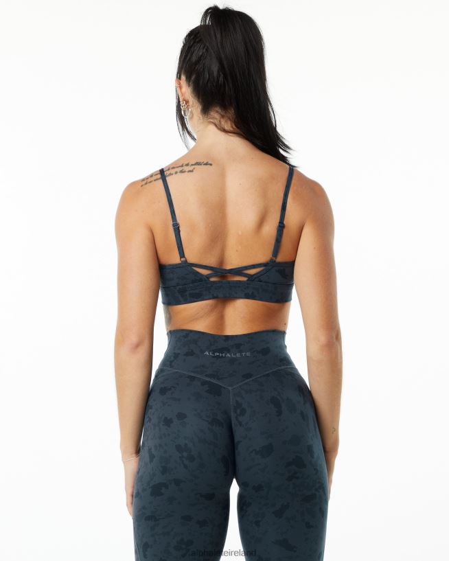 Clothing IE Alphalete Women Surface Limitless Bra Pebble Print Whale Blue 2L4400151 - Image 2