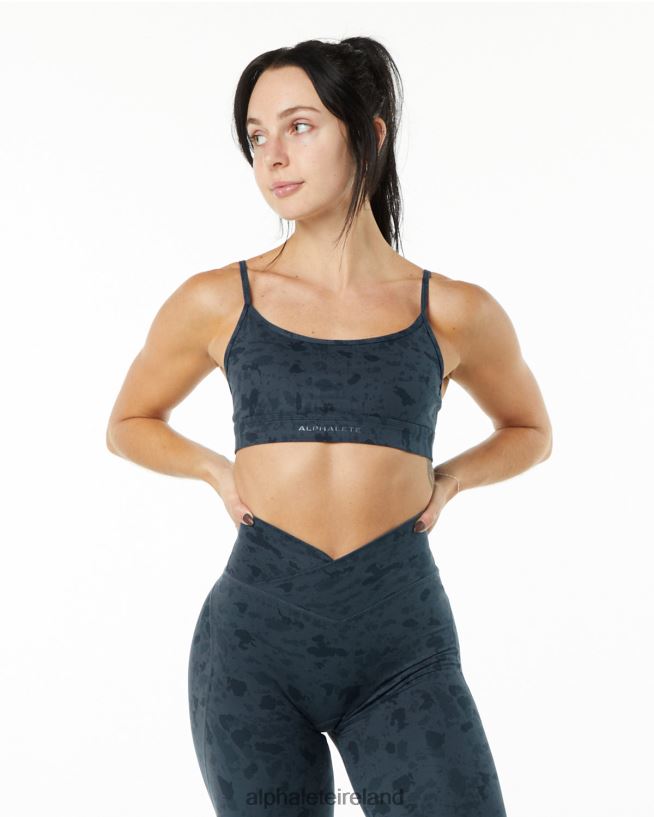 Clothing IE Alphalete Women Surface Limitless Bra Pebble Print Whale Blue 2L4400151 - Image 1