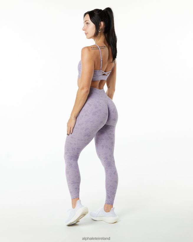 Clothing IE Alphalete Women Surface Power Legging Pebble Print Misty Lilac Purple 2L4400444 - Image 2