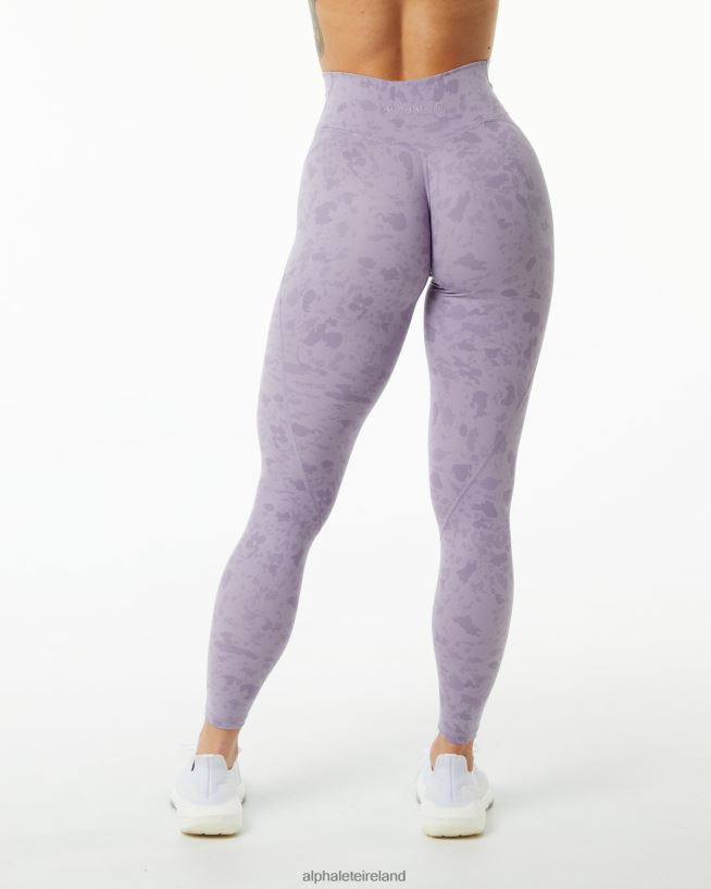 Clothing IE Alphalete Women Surface Power Legging Pebble Print Misty Lilac Purple 2L4400444 - Image 3
