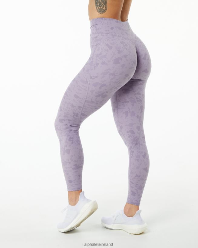 Clothing IE Alphalete Women Surface Power Legging Pebble Print Misty Lilac Purple 2L4400444 - Image 4