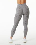 Clothing IE Alphalete Women Surface Power Legging Pebble Print Stone Grey 2L4400443 - Image 3