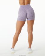 Clothing IE Alphalete Women Surface Power Short 5" Pebble Print Misty Lilac Purple 2L4400366 - Image 3