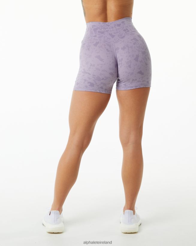 Clothing IE Alphalete Women Surface Power Short 5" Pebble Print Misty Lilac Purple 2L4400366 - Image 3
