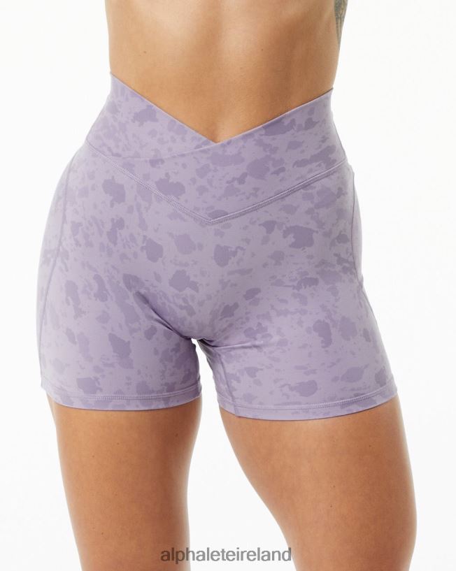 Clothing IE Alphalete Women Surface Power Short 5" Pebble Print Misty Lilac Purple 2L4400366 - Image 1