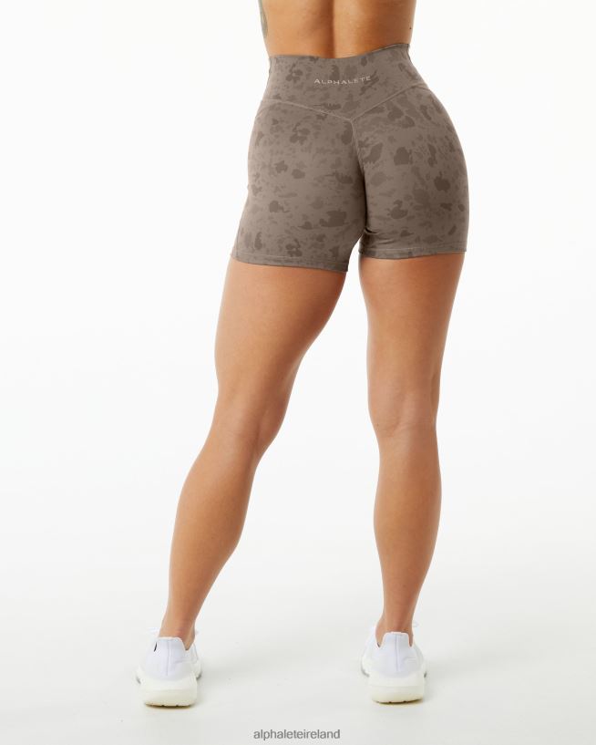 Clothing IE Alphalete Women Surface Power Short 5" Pebble Print Mocha Brown 2L4400365 - Image 3
