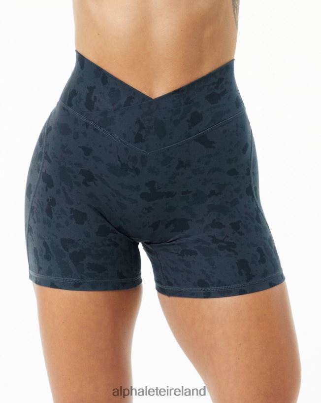 Clothing IE Alphalete Women Surface Power Short 5" Pebble Print Whale Blue 2L4400367 - Image 1