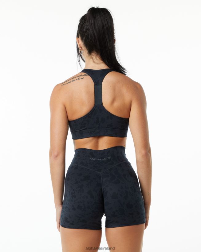 Clothing IE Alphalete Women Surface Wrap Bra Pebble Print Black 2L4400158 - Image 2