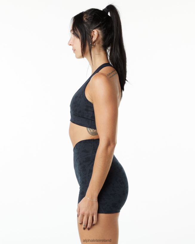 Clothing IE Alphalete Women Surface Wrap Bra Pebble Print Black 2L4400158 - Image 3