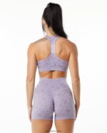 Clothing IE Alphalete Women Surface Wrap Bra Pebble Print Misty Lilac Purple 2L4400156 - Image 2