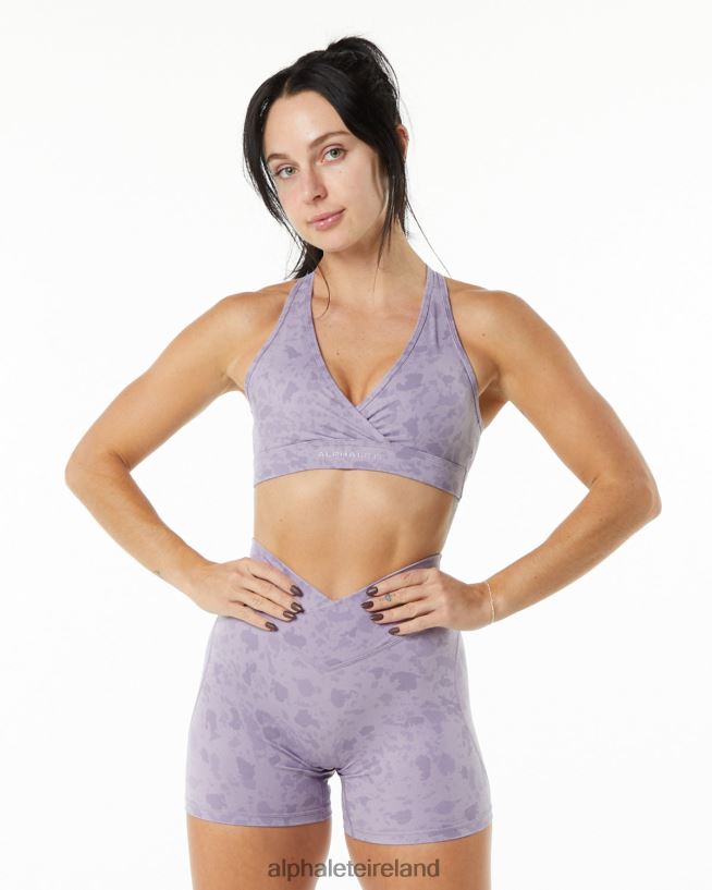 Clothing IE Alphalete Women Surface Wrap Bra Pebble Print Misty Lilac Purple 2L4400156 - Image 1