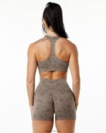 Clothing IE Alphalete Women Surface Wrap Bra Pebble Print Mocha Brown 2L4400155 - Image 2