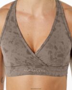 Clothing IE Alphalete Women Surface Wrap Bra Pebble Print Mocha Brown 2L4400155 - Image 4