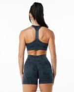 Clothing IE Alphalete Women Surface Wrap Bra Pebble Print Whale Blue 2L4400157 - Image 2