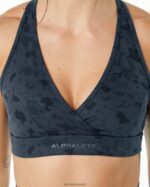 Clothing IE Alphalete Women Surface Wrap Bra Pebble Print Whale Blue 2L4400157 - Image 4