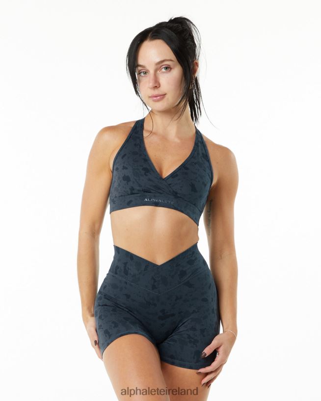 Clothing IE Alphalete Women Surface Wrap Bra Pebble Print Whale Blue 2L4400157 - Image 1