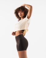 Clothing IE Alphalete Women Wolf Head Airtech SS Crop Beige Brown 2L4400203 - Image 3