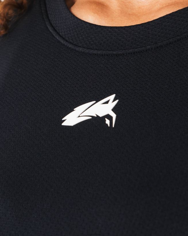 Clothing IE Alphalete Women Wolf Head Airtech SS Crop Black 2L4400211 - Image 5