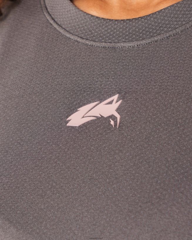 Clothing IE Alphalete Women Wolf Head Airtech SS Crop Dusty Concrete Grey 2L4400208 - Image 5