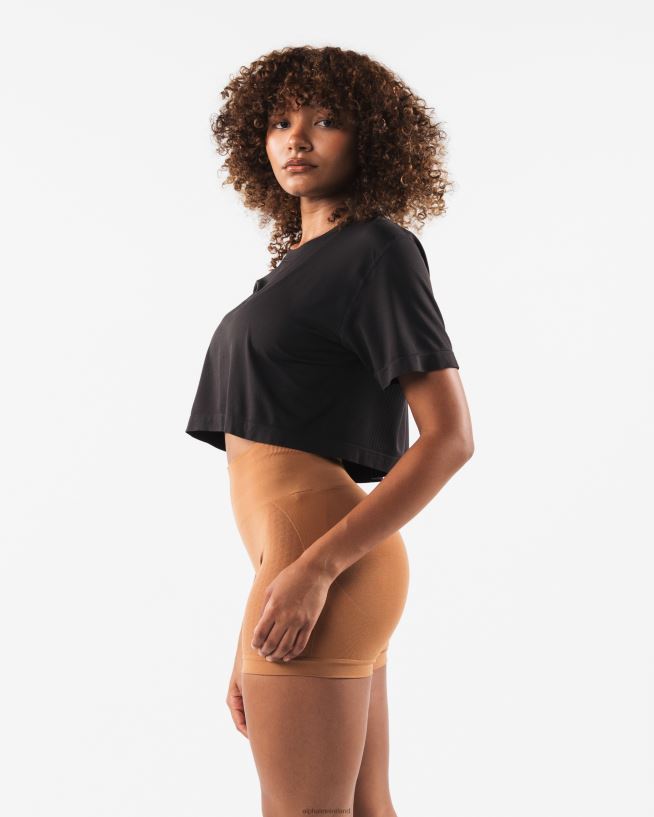 Clothing IE Alphalete Women Wolf Head Airtech SS Crop Pebble Brown 2L4400209 - Image 3