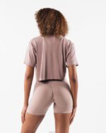 Clothing IE Alphalete Women Wolf Head Airtech SS Crop Porcelain Brown 2L4400206 - Image 4