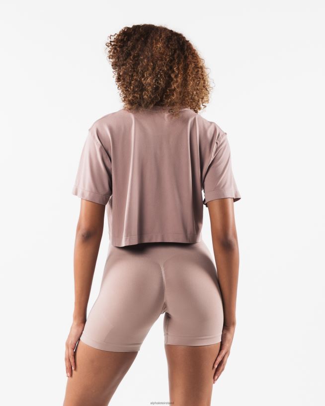 Clothing IE Alphalete Women Wolf Head Airtech SS Crop Porcelain Brown 2L4400206 - Image 4